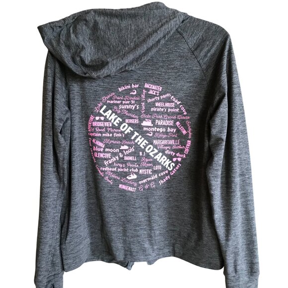 Lake of the Ozarks Upcycled Hoodie, Size M: Zip-Up Jacket, Landmarks Marinas - Picture 1 of 10